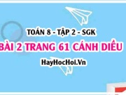 Bài 2 trang 61 Toán 8 Tập 2 Cánh Diều
